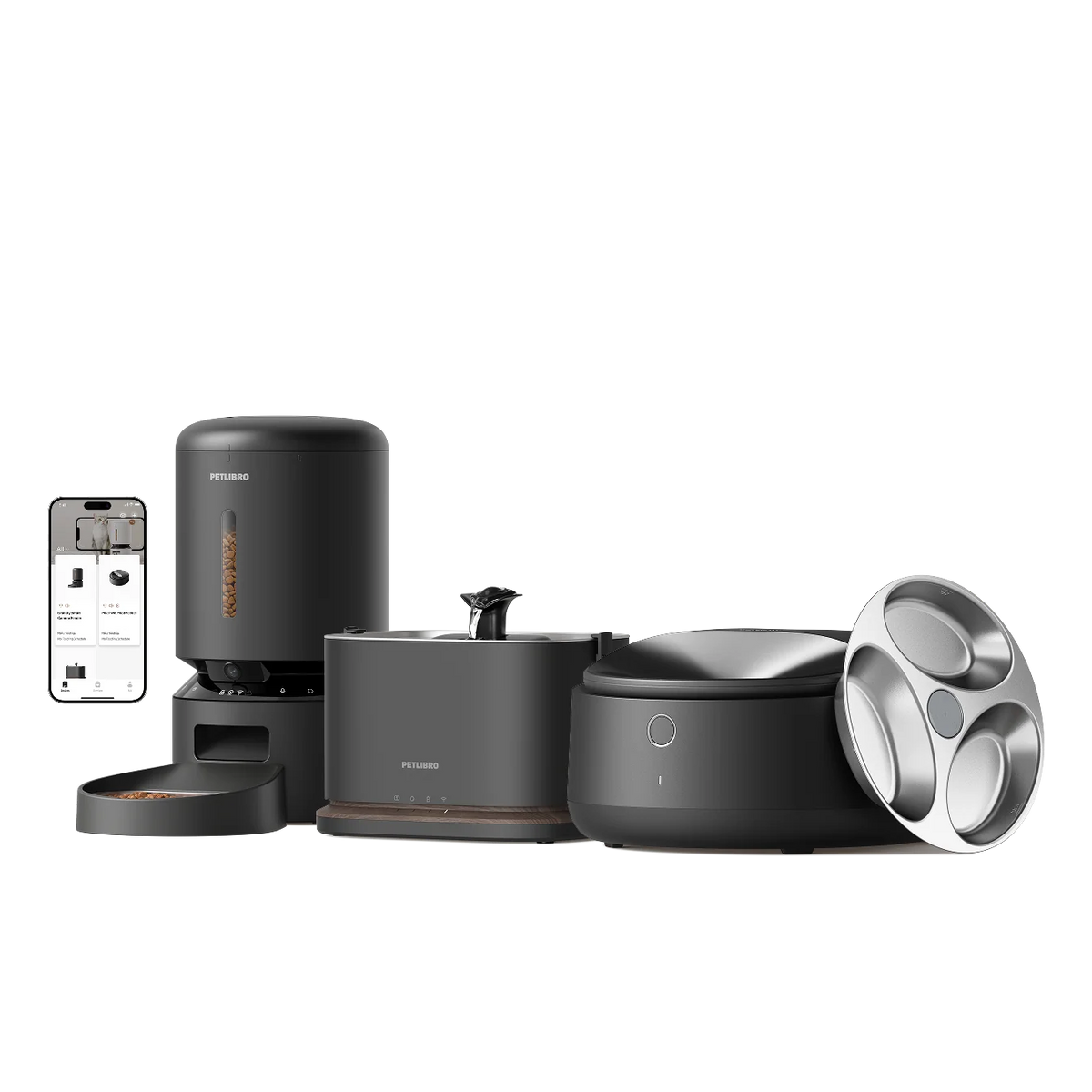Polar Smart Wet Food Feeder & Granary Smart Camera Feeder & Dockstream 2 Smart Cordless Fountain